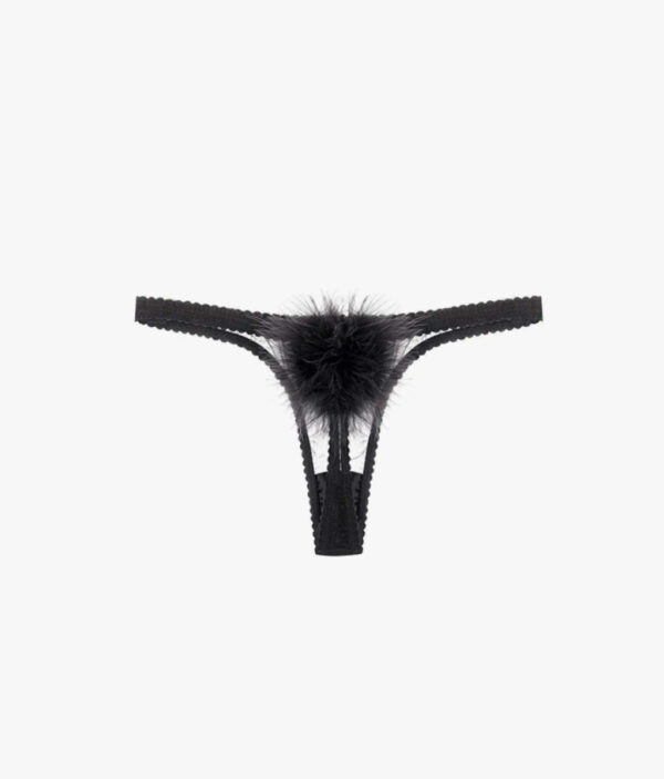 Feather Pom Pom Thong